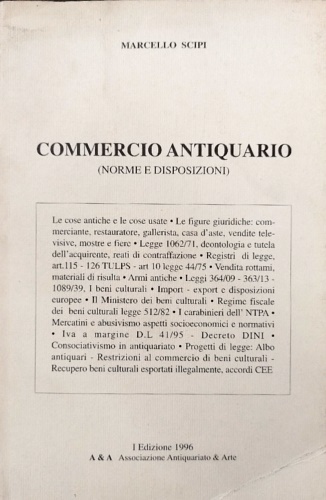 Commercio antiquario (norme e disposizioni).