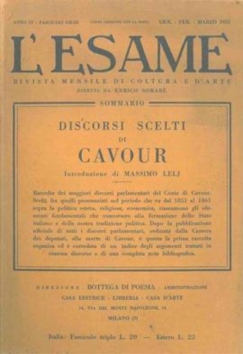 Scritti Scelti Cavour Camillo Benso Conte Di